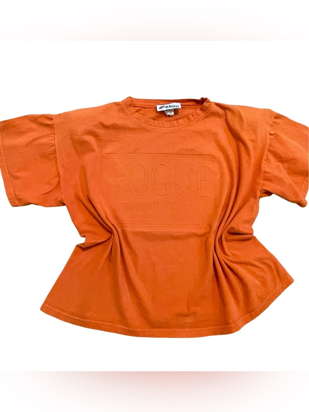 VINTAGE 90s Aztec Vogue Embossed T-Shirt - Burnt Orange size one size